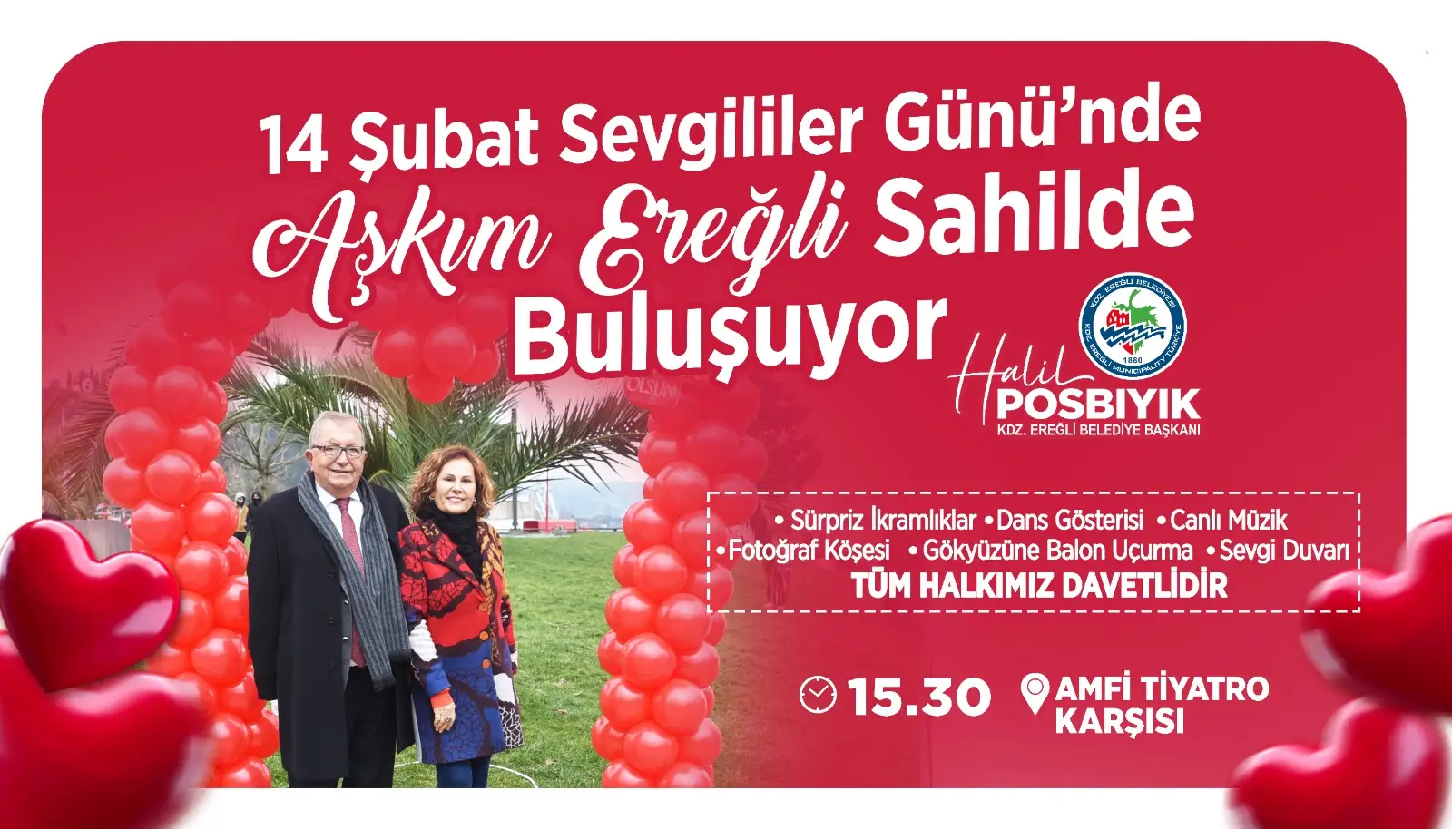 Başkan Posbıyık’tan Sahilde Sevgililer Günü Daveti