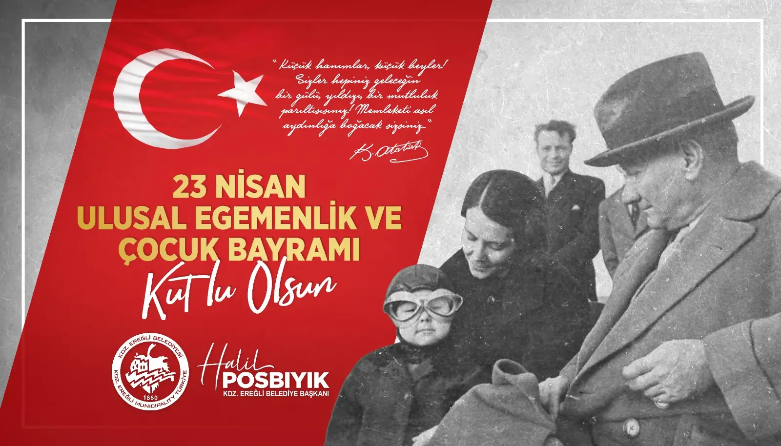 Başkan Posbıyık'tan 23 Nisan Ulusal Egemenlik ve Çocuk Bayramı Kutlama Mesajı