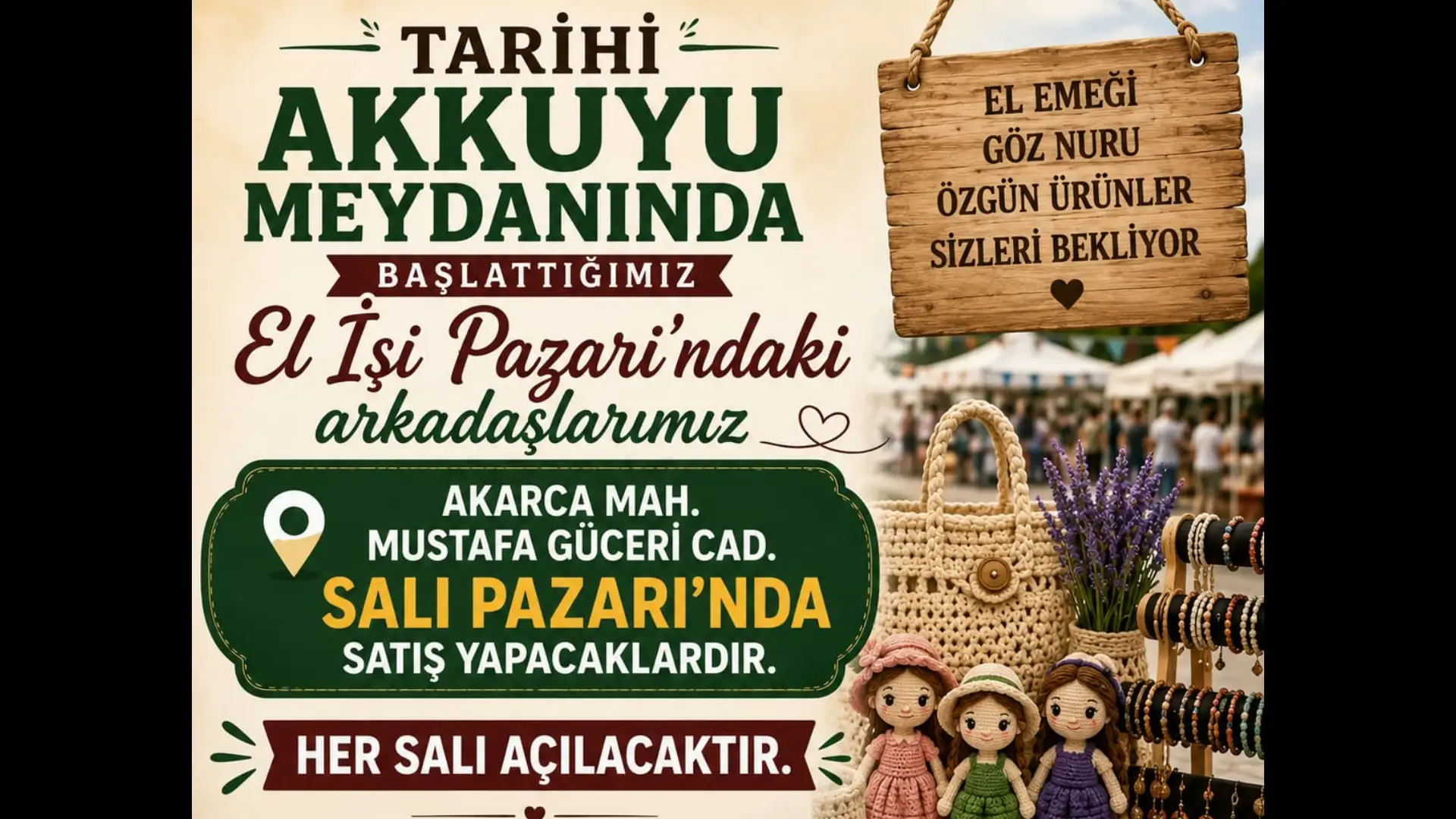 Akkuyu’nun El İşi Üreticileri Salı Pazarı’na Taşındı