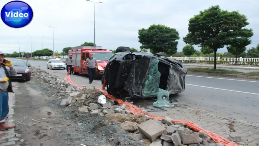 Takla attı, otomobilde ki iki kişi yaralandı