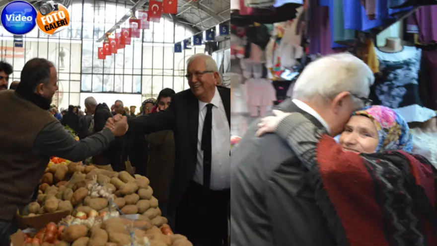 Posbıyık'a pazar yerinde sevgi seli...