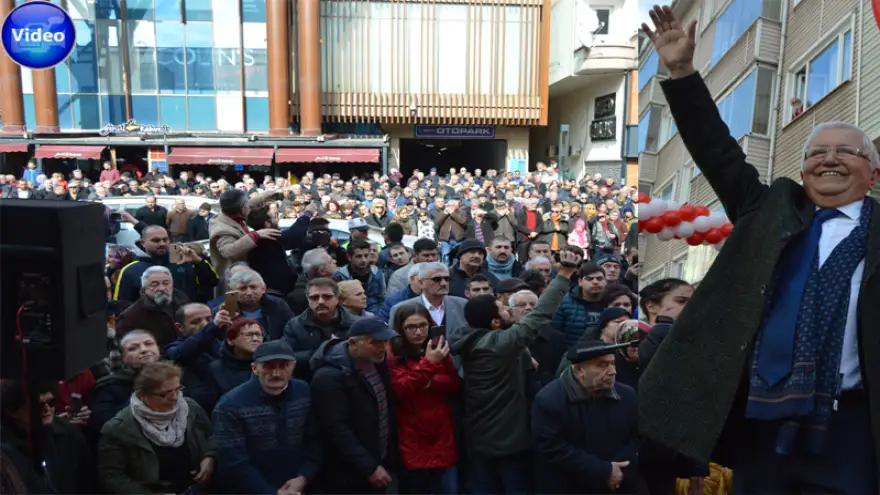 Seçim ofisi açılışı miting coşkusunda gerçekleşti