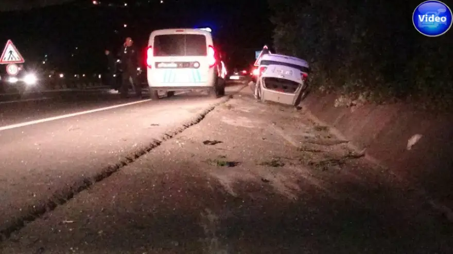 Ters döndü, 40 Metre sürüklendi...