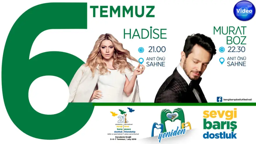 6 Temmuz'da Murat Boz ve Hadise sahne alacak