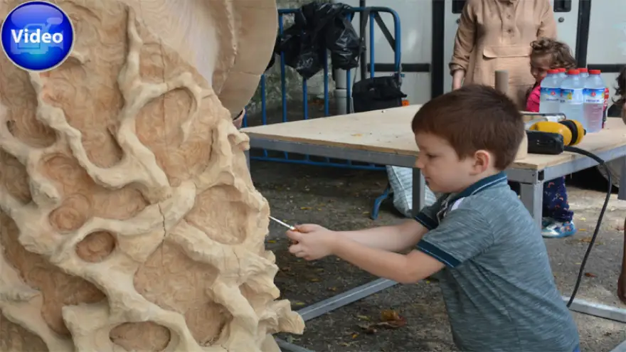 Çocuklar uygulamalı heykel sempozyumuna renk kattı