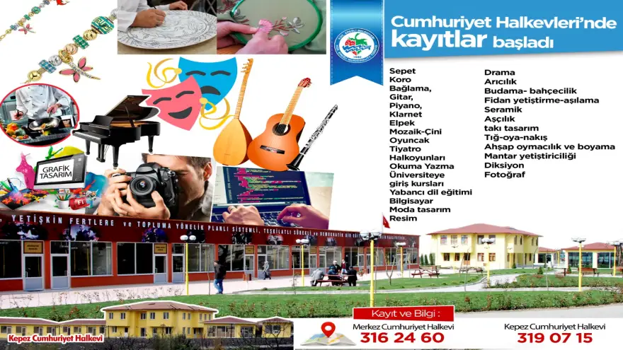 Cumhuriyet Halk Evleri'nde kurs kayıtları başladı...