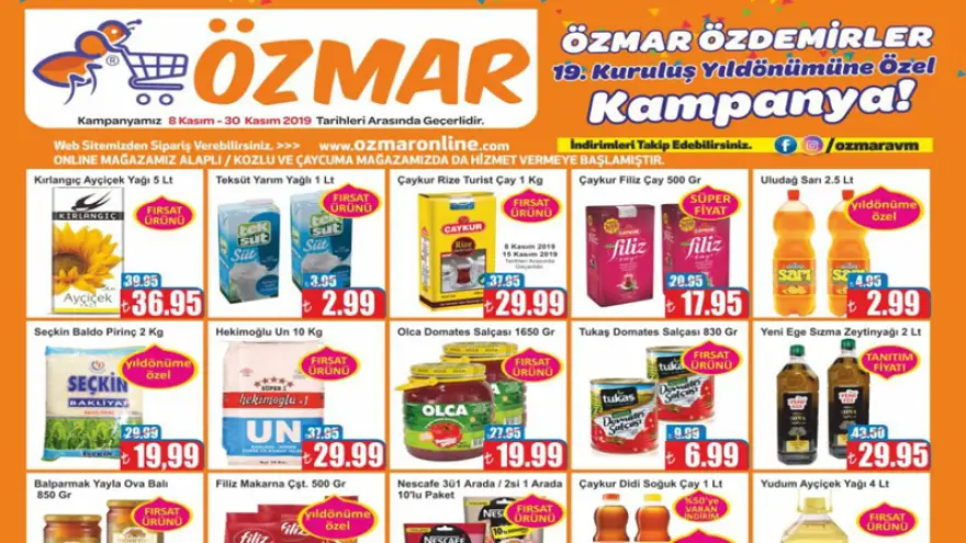 Özmar'da 19. Kuruluş yıldönümüne özel kampanya