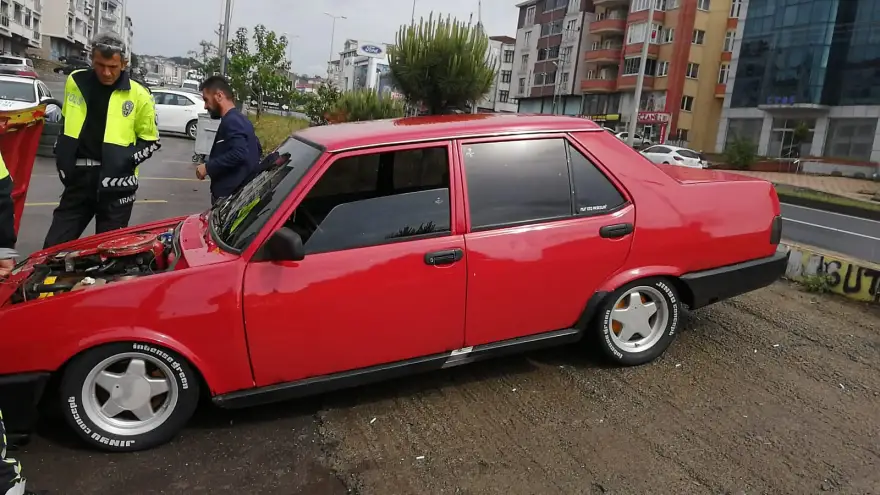 Araçta ki abartı egzozdan yakayı ele verdi