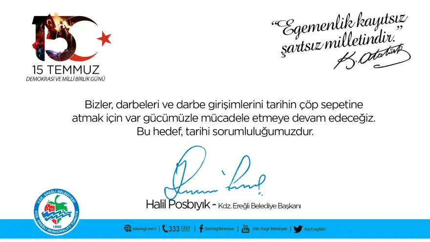 Posbıyık’tan 15 Temmuz mesajı