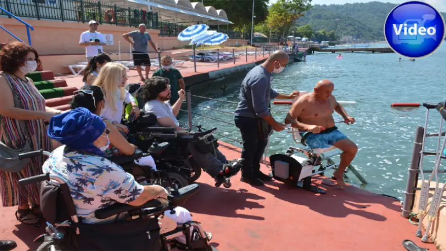 Barış plajı’nda engelli asansörü hizmette