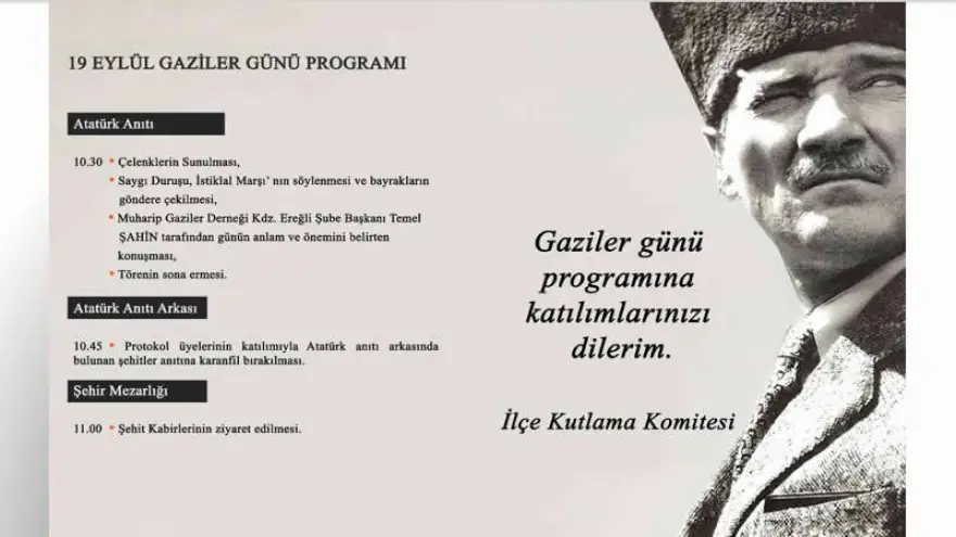 19 Eylül Gaziler Günü, programı açıklandı