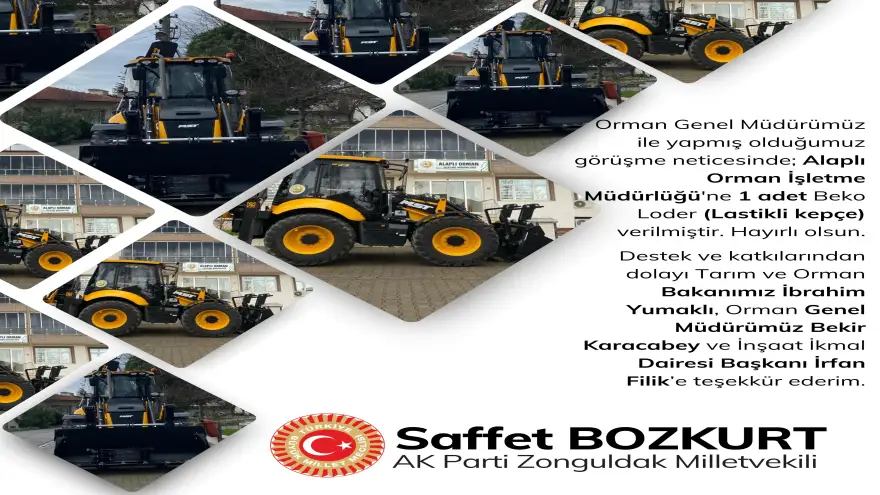 Ereğli'ye ekskavatör Alaplı'ya lastikli kepçe verildi