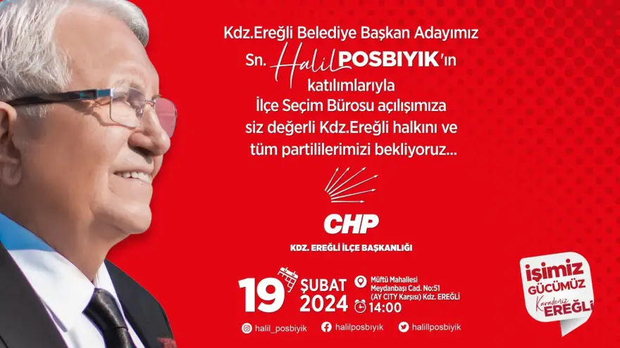 Başkan Posbıyık, seçim bürosunun açılışına davet etti...