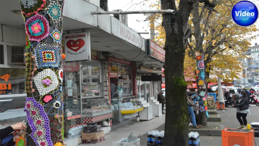 Ağaçlar rengarenk motiflerle çiçek açtı