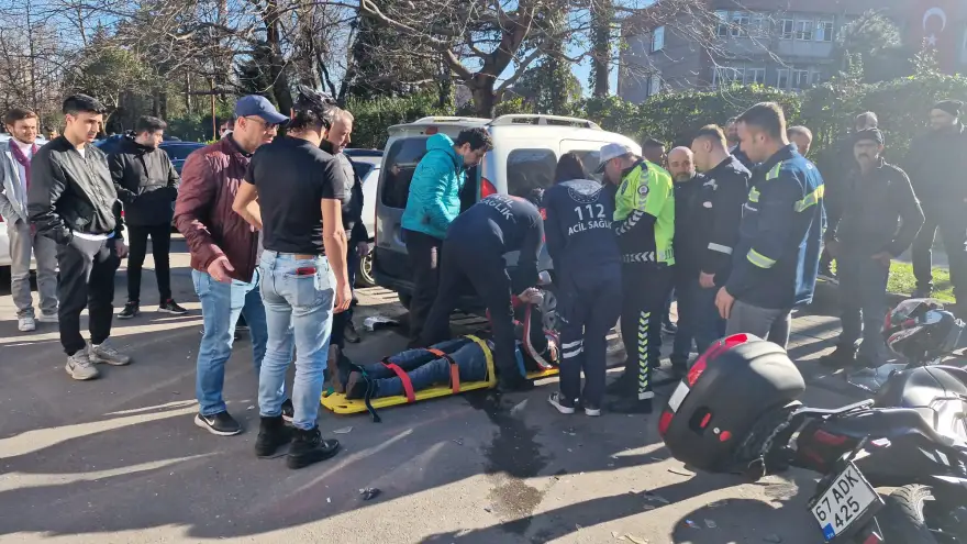 Otomobil ile motosiklet çarpıştı: 1 Yaralı