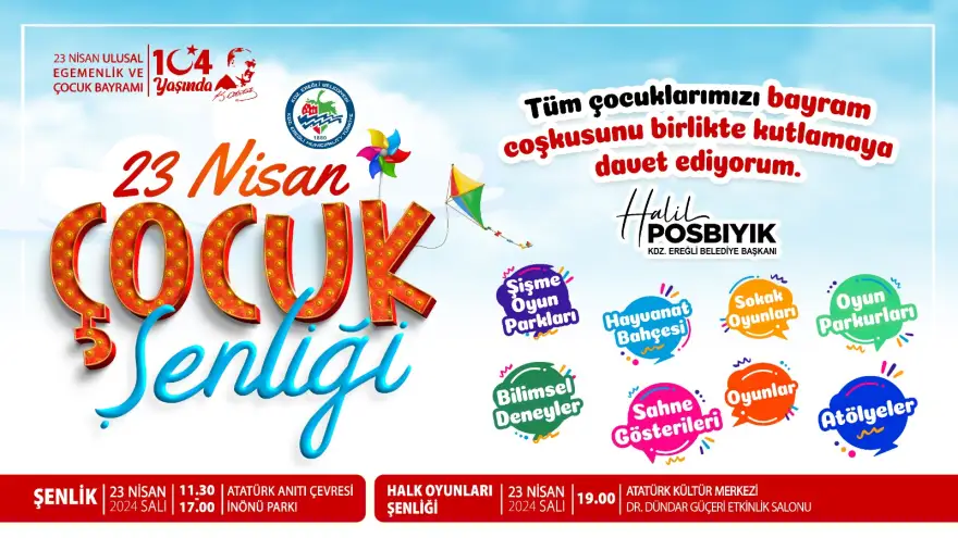 Kdz. Ereğli Belediyesi, 23 Nisan çocuk şenliği düzenliyor