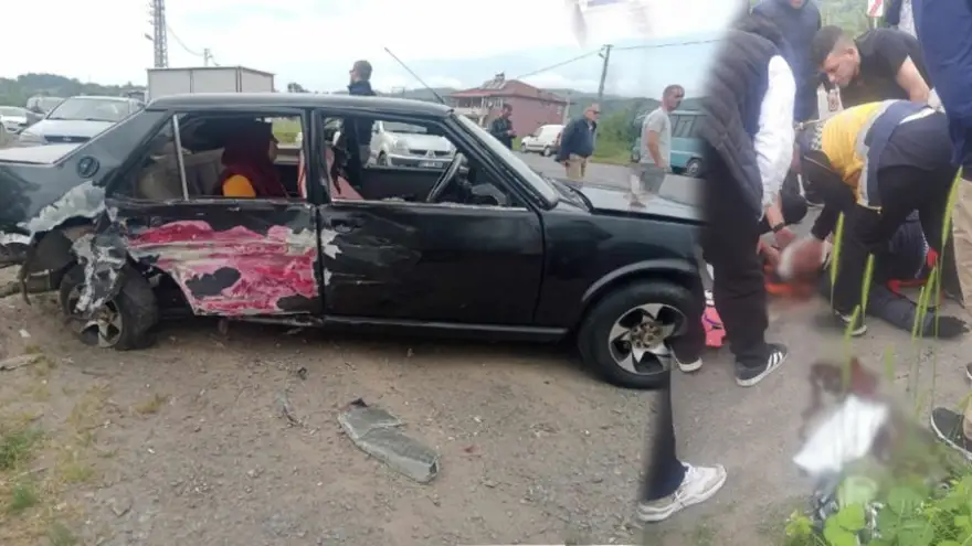 Araç ile çarpıştı, motosikletten fırladı..