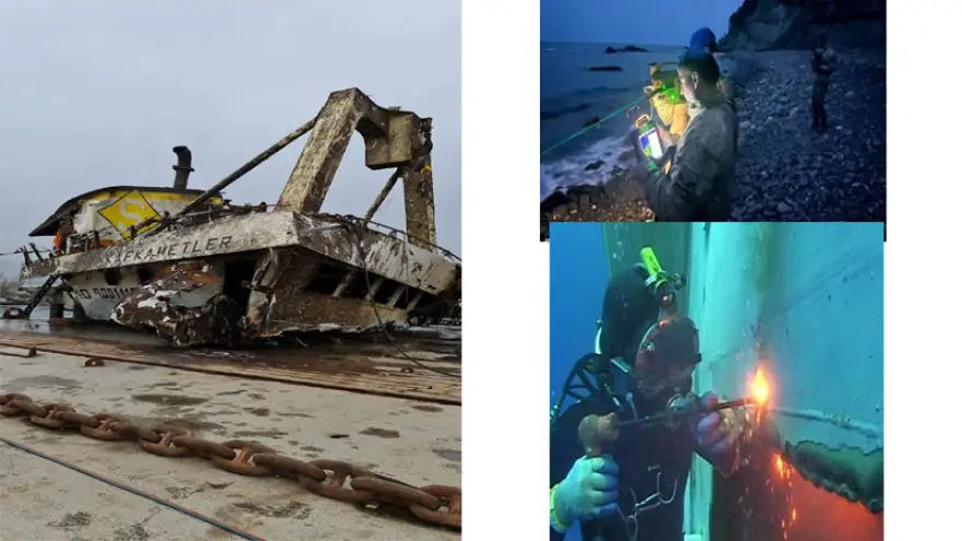 Valilikten açıklama, Kafkametler gemisisin parçaları çıkartılıyor...