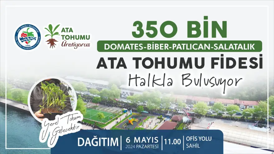 Kdz. Ereğli belediyesi, 350 bin ata tohumu fidesi dağıtacak