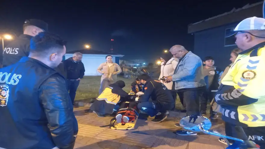 Motosikletten düştü yaralandı..