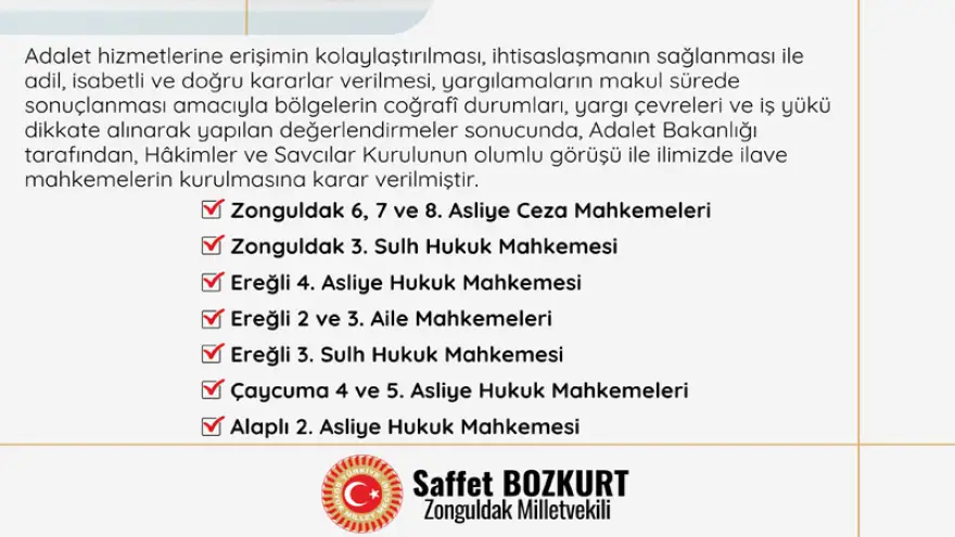 Zonguldak’a 11 yeni mahkeme kuruldu...