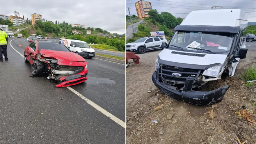 Öğrenci Servisi ile Otomobil çarpıştı: 1 Yaralı