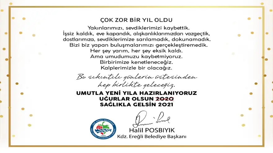 Başkan Posbıyık’tan yeni yıl mesajı