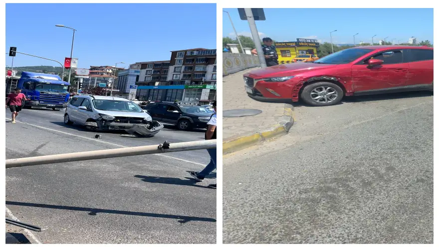 İki Otomobil çarpıştı: 3 Yaralı