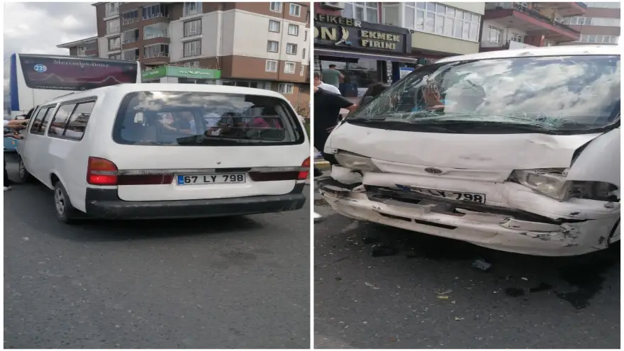Yolcu otobüsüne arkadan çarptı: 1 Yaralı