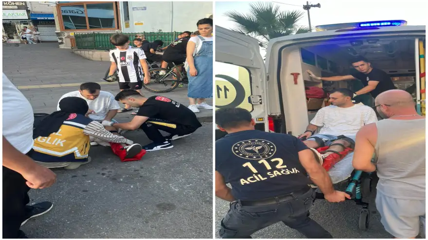 Motosiklet sürücüsü sollamaya kalktığı  otomobile çarptı