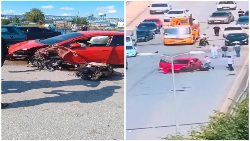 Otomobil parçalara ayrıldı..