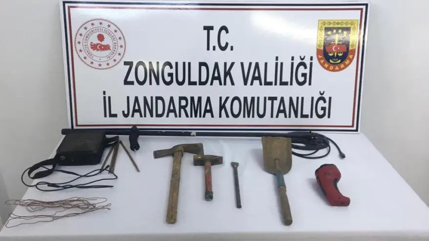 Alaplı'da, izinsiz kazı yapan 1 kişi gözaltına alındı