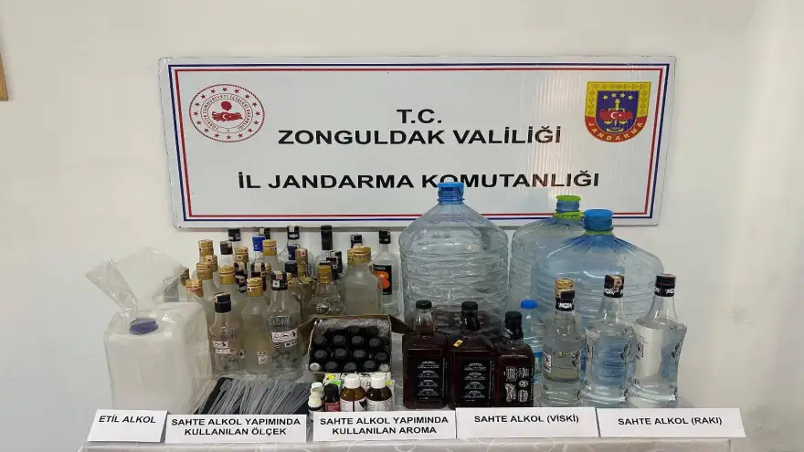 Sahte alkole baskın: 1 gözaltı..