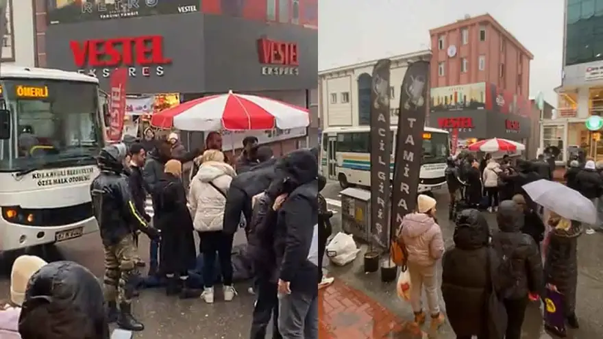 Halk otobüsünün çarptığı iki kişi yaralandı...