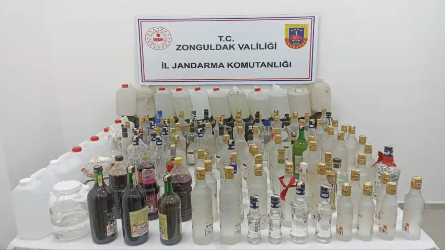 Jandarma ekiplerince sahte alkol operasyonu düzenlendi..