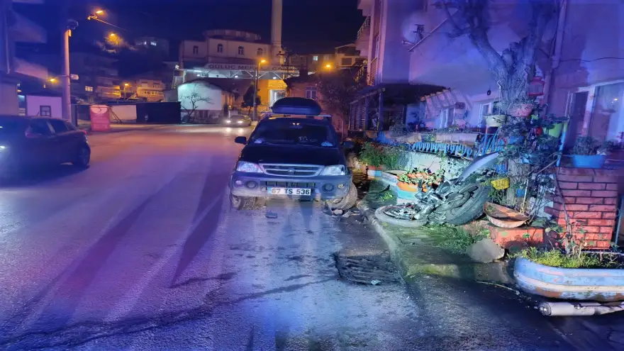 Park halindeki otomobile çarptı...