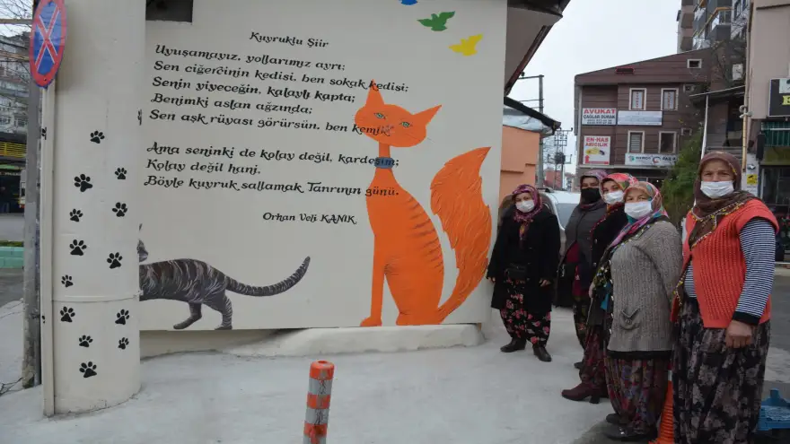 “Ciğercinin Kedisi” ile “Sokak kedisi” Duvar resmi oldu