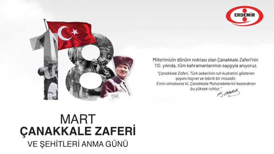 Erdemir'den 18 Mart Çanakkale Zaferi Mesajı