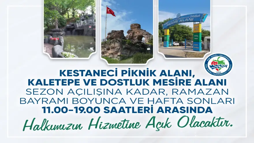 KALETEPE VE PİKNİK ALANLARI BAYRAMDA AÇILACAK