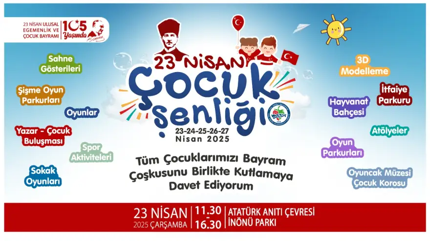 23 NİSAN ÇOCUK ŞENLİĞİ PROGRAMI BELLİ OLDU
