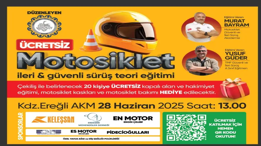 Motosiklet sürücülerine eğitim semineri düzenlenecek..