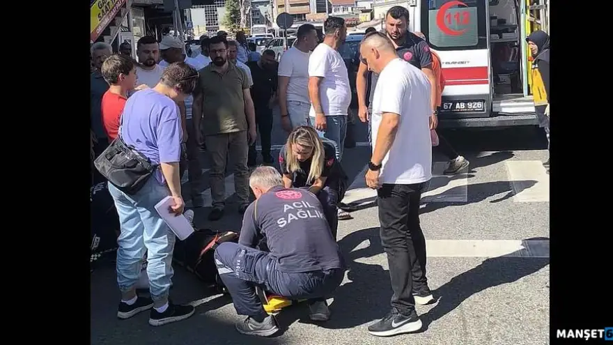 Motosiklet sürücüsü yayaya çarptı: 2 yaralı