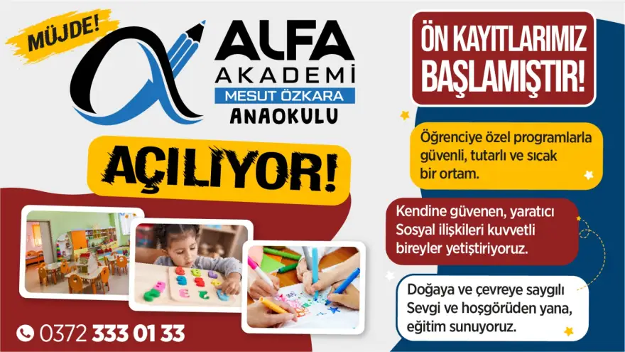 Alfa Akademi anaokulu açılıyor..