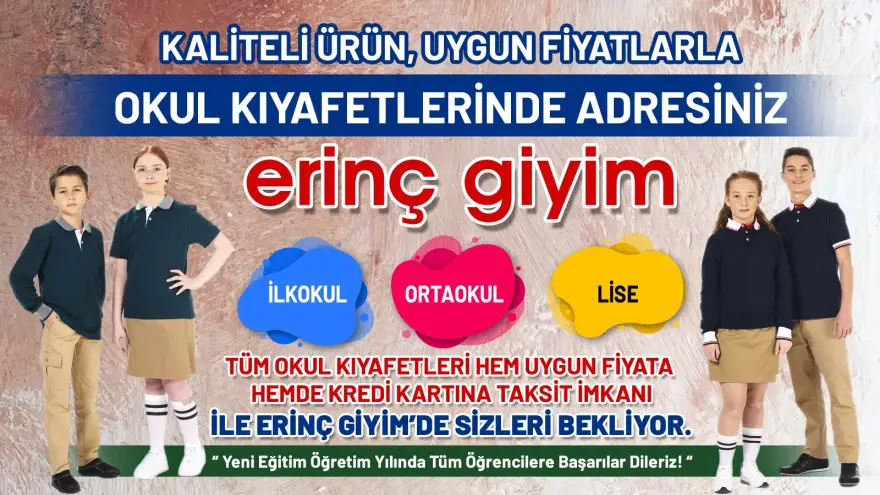 Okul kıyafetlerinde adresiniz Erinc Giyim..
