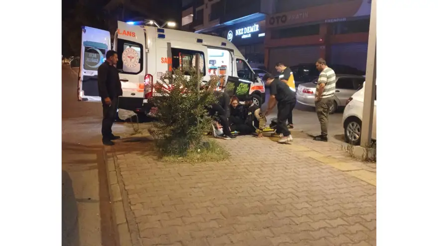 Otomobile çarpmamak için ani fren yaptı devrildi..