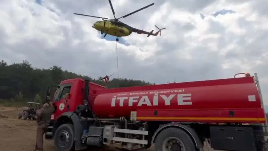 KASTAMONU’DAKİ YANGINA GİDEN İTFAİYE ARACI KDZ. EREĞLİ’YE DÖNDÜ