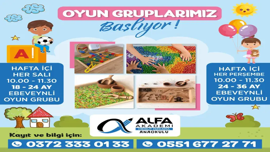 Alfa'da oyun grupları başlıyor..