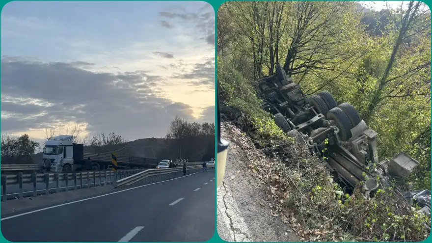 İki ayrı noktada tır kazası..