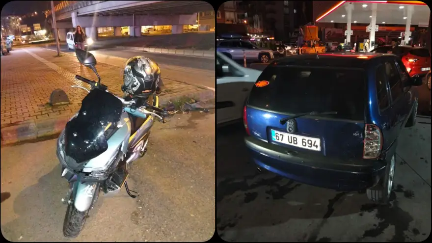 Motosiklet sürücüsü hastaneye otomobil sürücüsü karakola götürüldü..