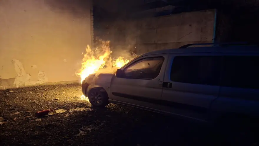 Hafif ticari kamyonet alevlere teslim oldu